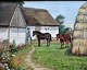 Pegasus – Kunst 
- Antik - 
Design 
presents: 
Hansen, 
Ane Marie (1852 
- 1941) 
Denmark: Horses 
and man at 
farm.