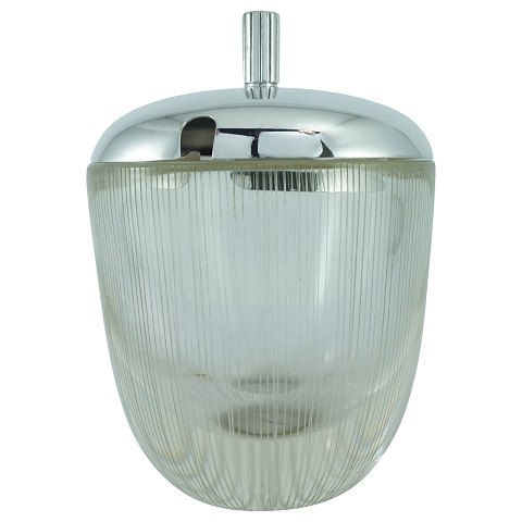 E. Dragsted; A glass marmelade jar with silver lid