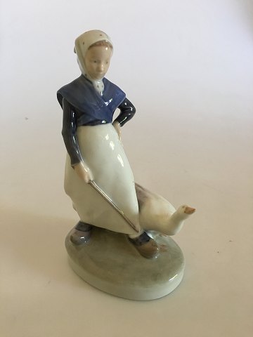 Royal Copenhagen Figurine No. 528. Girl with Goose.