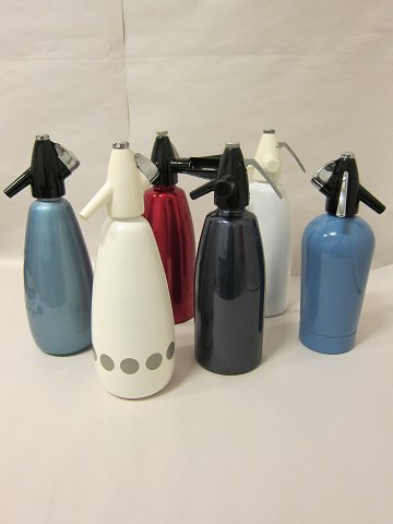 Siphon bottles/Chiffon bottles, retro, about 1950-1960
H: 32 cm
We have a collection of about 20 bottles in different colours and shape
It is possible to buy singly or special offer when all pieces are bought as one 
purchase