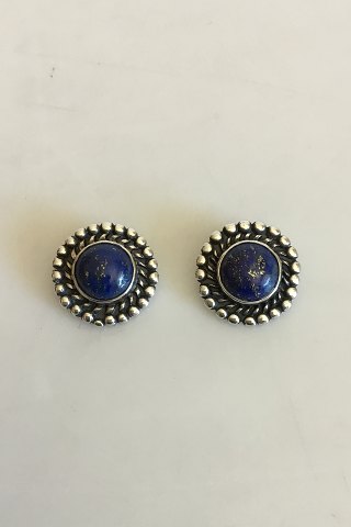 Et par øre Clip i Sterling Sølv med Lapis Lazuli med svenske stempler