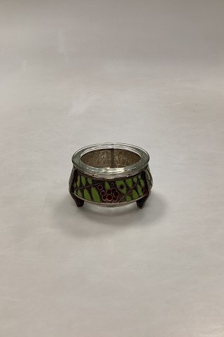 Russian Salt Dish in Silver or Silver Plate and enamel