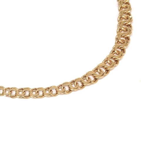 Bismarck Halskette aus 14kt Gold. L: 45cm