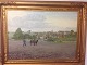 Danam Antik 
presents: 
Large and 
nice Oil 
painting by Ole 
Ring with motif 
of landscape, 
farm house and 
man with ...