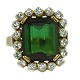 A. Michelsen; Tourmaline and diamond ring of 18k gold
