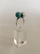 Hans Hansen Sterling Silver Ring No. 36 with Green Stone