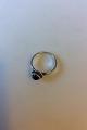 Georg Jensen Sterling Silver Ring No 9B "Moonlight Blossom" with purple stone