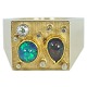 Ring of 14k gold, set with a diamond and two opals. Ole W. Jacobsen Copenhagen, 
Denmark 1968