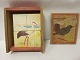 Puzzle/jigsaw made of wood
An old puzzle/jigsaw made of wood with beautiful motives of birds
It possible to puzzle several pictures (6 different)
L: 14cm, W: 11,5cm, : 4,5cm
We have a large choice of old toys most of it made of wood