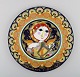 Rare hand painted Rosenthal Bjørn Wiinblad Christmas plate from 1978. "Angel 
with harp".
