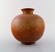 Large Rörstrand / Rorstrand stoneware vase in rare shape by Gunnar Nylund.
