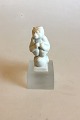 Royal Copenhagen White capuchin monkey figurine on glass base No 1249073