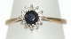 Antik Huset 
presents: 

Gold ring 
with diamonds 
and sapphire, 9 
carat gold
Ring size 54