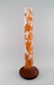 L'Art presents: 
Colossal 
antique Emile 
Gallé vase in 
frosted and 
orange art 
glass carved in 
the form of 
flowers ...