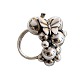 Georg Jensen; A Moonlight Grapes ring of sterling silver with a butterfly