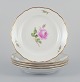 L'Art presents: 
Meissen, 
Germany.
A set of five 
"Pink Rose" 
deep dinner 
plates.