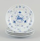 L'Art presents: 
Bing & 
Grøndahl, 
Denmark.
A set of four 
Blue Fluted 
dinner plates 
in 
hotel/restaurant 
porcelain.