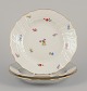 L'Art presents: 
Meissen, 
Germany. Three 
porcelain 
luncheon 
plates.
Hand-painted 
with polychrome 
floral motifs.