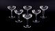 L'Art presents: 
Val St. 
Lambert, 
Belgium.
A set of six 
Art Deco 
champagne 
coupes in 
crystal glass.