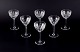 L'Art presents: 
Val St. 
Lambert, 
Belgium.
A set of six 
Art Deco white 
wine glasses in 
crystal.