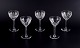 L'Art presents: 
Val St. 
Lambert, 
Belgium.
A set of five 
Art Deco white 
wine glasses in 
crystal.