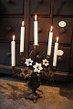 French 19th 
century church 
candlestick in 
bronze  with 3 
...