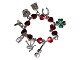 Antik K 
presents: 
Danish 
Sterling silver
Children's 
bracelet with 
red enamel 
hearts and 
extra charms