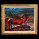 Aabenraa 
Antikvitetshandel 
presents: 
Samuel 
Joensen-
Mikines, 
1906-79, oil on 
canvas. Whaling 
at the Faroe 
...