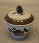 Klosterkælderen 
presents: 
Brown 
Tranquebar 
1188-45 Sugar 
bowl with lid 
8.5 x 7.5 cm 
Aluminia 
Faience
