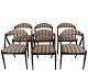 Osted Antik & 
Design 
presents: 
Set Of 6 
Dining Chairs - 
Model 31 - 
Stained Oak - 
Upholstered 
With Striped 
...