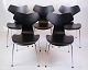 Osted Antik & 
Design 
presents: 
Set Of 5 
Grand Prix 
Chairs - Model 
3130 - Black 
Lacquered - 
Arne Jacobsen - 
...