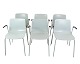 Osted Antik & 
Design 
presents: 
Set Of 6 
Pato Chairs - 
Lacquered In 
Blue With Black 
Armrests - Hee 
Willing & ...