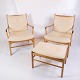 Osted Antik & 
Design 
presents: 
Set Of 2 
Colonial 
Armchairs With 
Stool - Model 
OW 149 - Oak - 
Bright Leather 
- ...