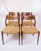 Osted Antik & 
Design 
presents: 
Set Of 4 
Dining Chairs - 
Model 71 - Teak 
- Paper Wicker 
- N.O Møller - 
...