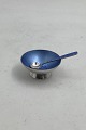 Danam Antik 
presents: 
Volmer 
Bahner Sterling 
Silver Salt 
dish Blue 
Enamel and 
spoon