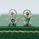 Antik 
Damgaard-
Lauritsen 
presents: 
Pair of 
diamond 
earrings with 
emerald in 18k 
white gold