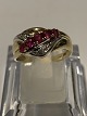 Antik Huset 
presents: 
Women's 
ring 14 carat 
gold, with red 
rubies and 
embedded 
diamonds, size: 
56