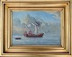 Pegasus – Kunst 
- Antik - 
Design 
presents: 
English 
artist (19th 
century): Two 
English ships 
meet at sea.