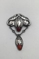 Danam Antik 
presents: 
Bernhard 
Hertz 826 
Silver Art 
Nouveau Brooch 
with Amber