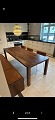 MR Retro Design 
presents: 
Hand-built 
specially made 
dining table 
with 
accompanying 
walnut bench.