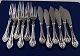 Antikkram 
presents: 
Rokoko 
Danish silver 
flatware, set 
of 6x2 items 
fish cutlery 
all of silver, 
in all 12 
items.