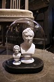 K&Co. presents: 
Decorative, 
old oval French 
glass Dome / 
Globe on black 
wooden 
base for 
display. Total 
H: 35cm...