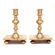 Aabenraa 
Antikvitetshandel 
presents: 
Pair of 
very large 
Danish Baroque 
brass "castle" 
candlesticks. 
Denmark ...