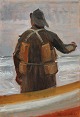 Dansk 
Kunstgalleri 
presents: 
"Skagen 
Fisherman 
Klitgaard 
Nielsen, oil 
painting on 
panel.