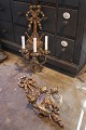 K&Co. presents: 
A pair of 
antique wall 
candlesticks in 
carved wood 
with old silver 
paint and each 
with 3 candle 
...