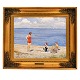 Aabenraa 
Antikvitetshandel 
presents: 
Paul 
Fischer, 
Denmark, 
1860-1934, oil 
on canvas. 
Three women at 
the beach. ...