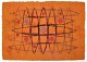 L'Art presents: 
Scandinavian 
textile artist.
Large cotton 
rya rug.
Abstract 
motif. Space 
Age.