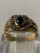 Antik Huset 
presents: 
Gold ring 
with diamonds 
and blue 
sapphire 14 
Karat
Size: 56