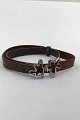 Danam Antik 
presents: 
Georg 
Jensen Sterling 
Silver and 
Leather Choker 
Necklace No 
428B Henning 
Koppel