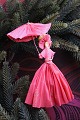 K&Co. presents: 
Old 
Christmas tree 
ornament, nice 
lady with 
umbrella made 
of colored 
crepe paper...